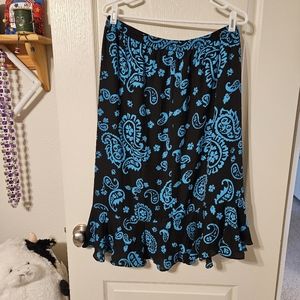 Linea Louis Dell Olio Plus Size 1X Skirt Paisley QVC